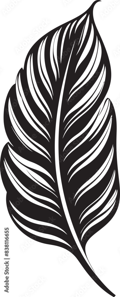 Obraz premium Tropical Leaf Vector Art Geometric Iconic Design Artistic Foliage Elegance Abstract Graphic Evolution