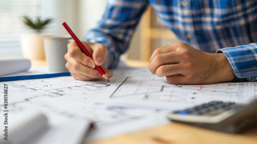 The Architect Drafting Blueprint The Architect Drafting Blueprint