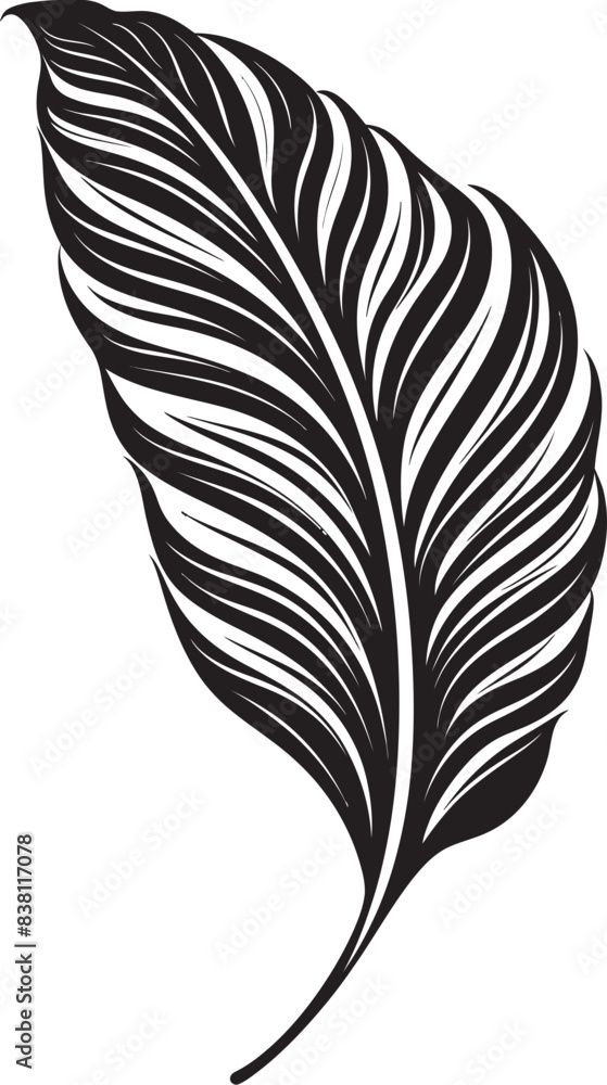 Fototapeta premium Tropical Plant Graphic Art Contemporary Vector Style Tropical Leaf Essence Minimalist Logo Concept