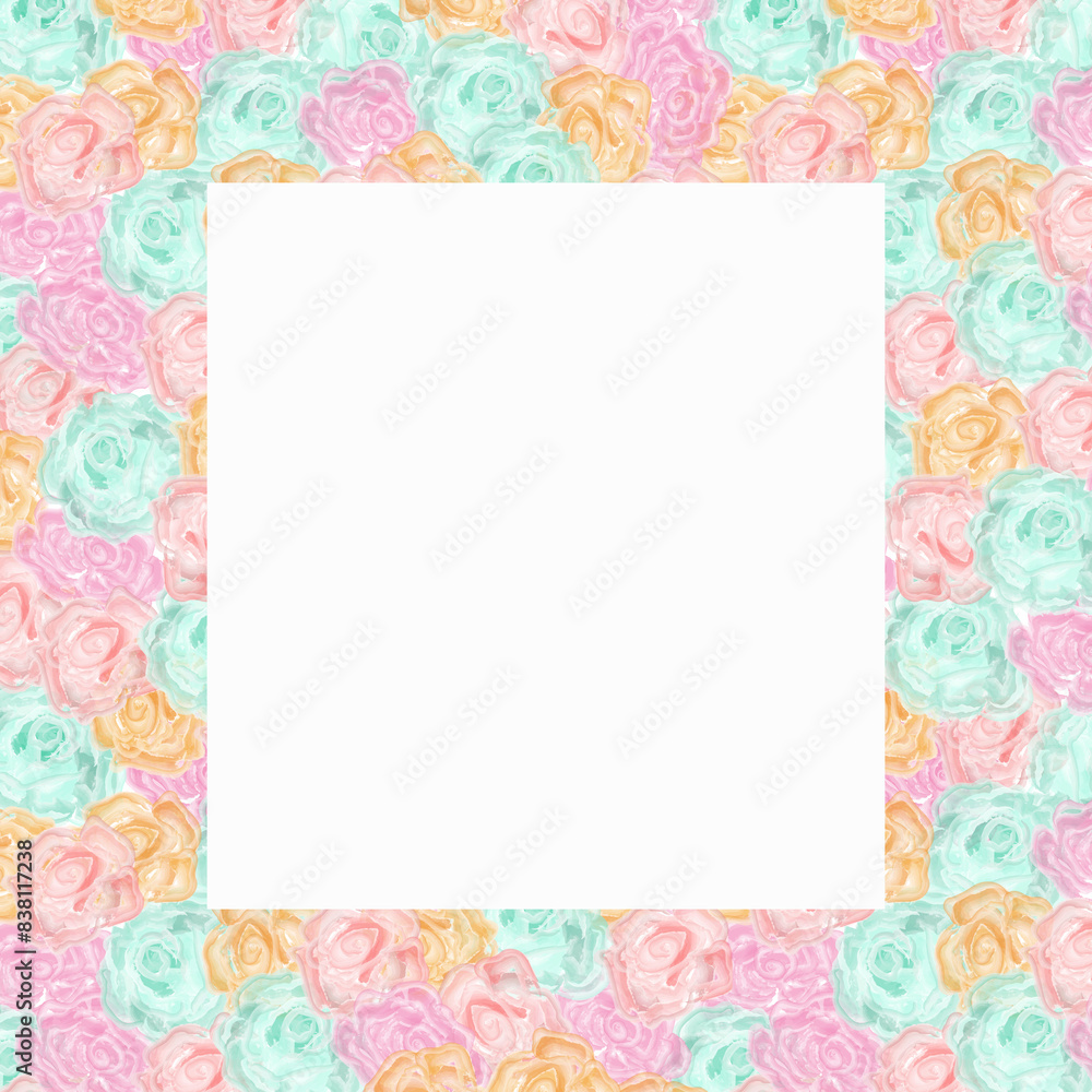 Ready to use Card. Watercolor invitation design with roses, leaves. flower and watercolor background. floral elements, botanic watercolor illustration. Template for wedding. frame