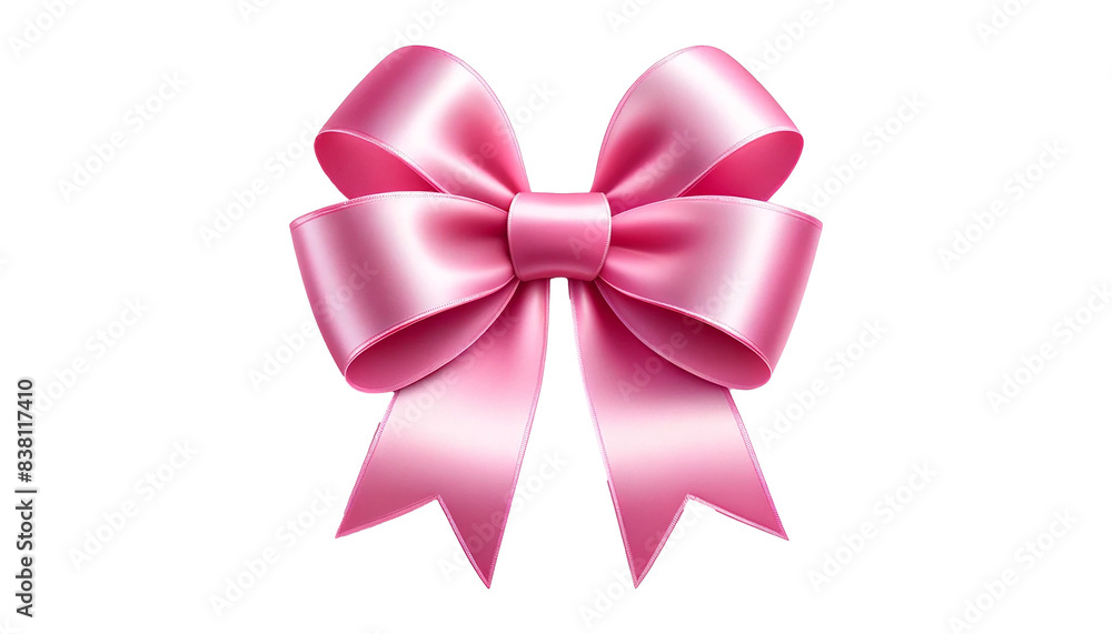 Pink ribbon bow isolated on the transparent background. Pink ribbon bow isolated on the transparent background.