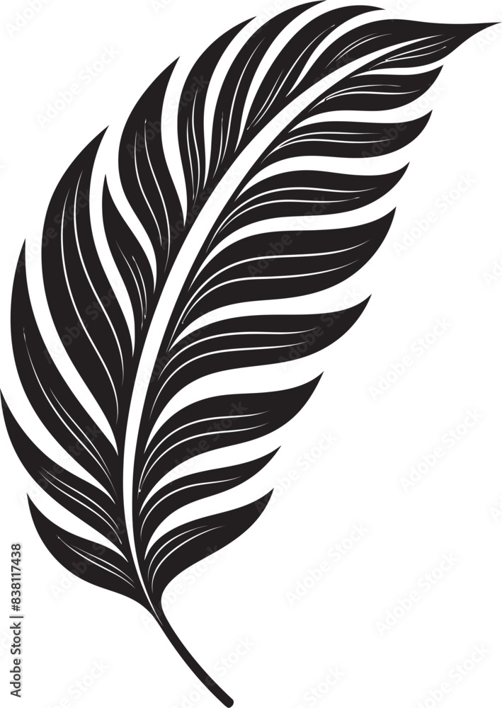Botanical Leaf Icon Geometric Logo Development Tropical Leaf Artistry Minimal Design Aesthetics
