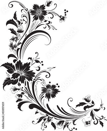 Victorian Era Floral Corner Nostalgic Icon Vintage Botanical Corner Iconic Symbolism