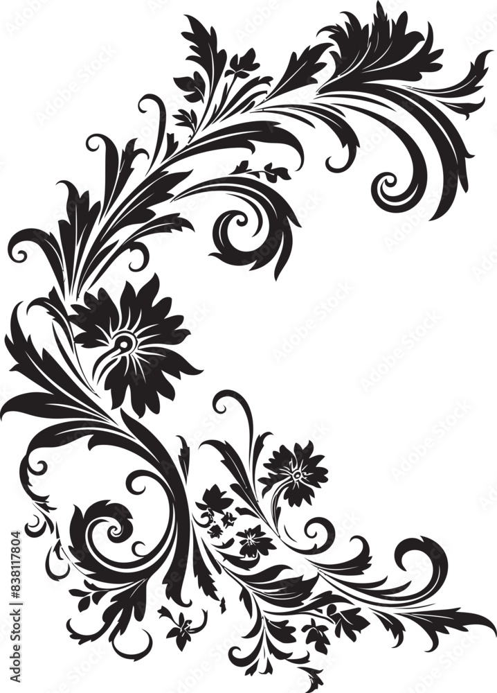Elegant Retro Corner Floral Classic Design Art Ornate Victorian Floral Corner Timeless Graphic Elegant Retro Corner Floral Classic Design Art Ornate Victorian Floral Corner Timeless Graphic