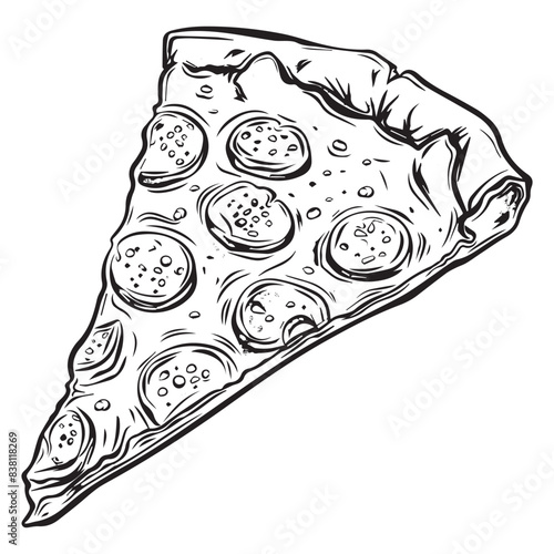 Pizza drawing style vector illustration 
