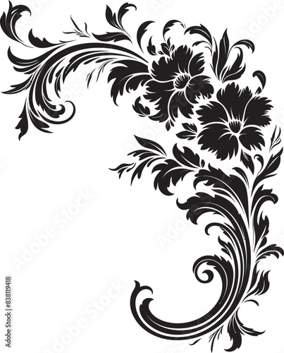 Retro Style Floral Corner Design Character Renewed Vintage Floral Detail Artistic Legacy Restored