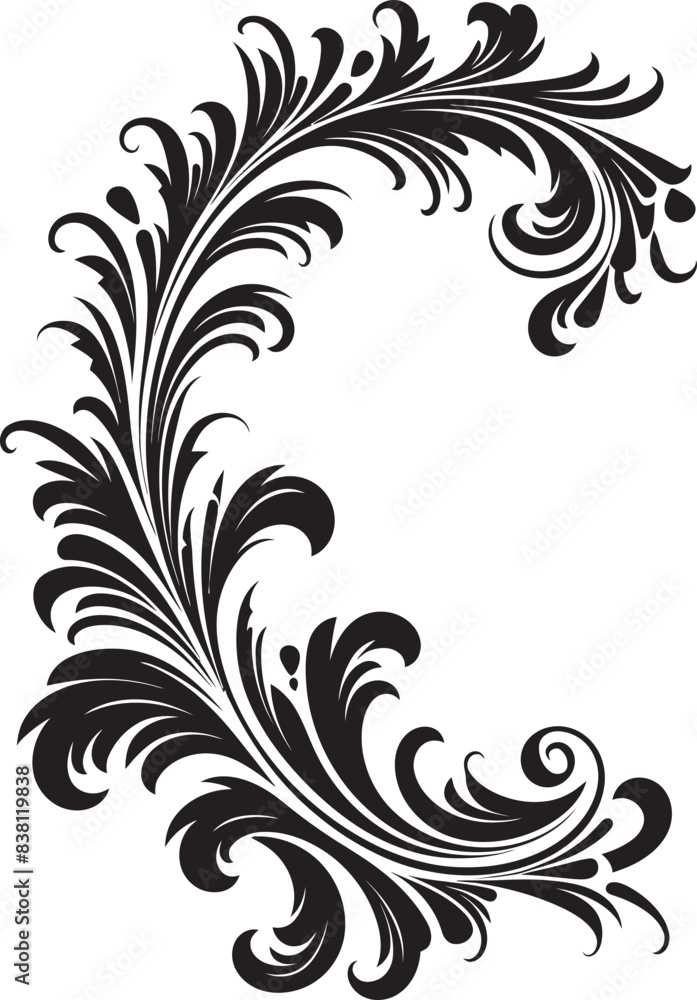 Fototapeta premium Antique Style Corner Illustration Vintage Elegance in Design Vintage Decorative Element Iconic Symbolism Recaptured