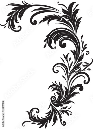 Vintage Style Floral Corner Iconic Elegance Restyled Floral Corner Emblem Traditional Symbol of Artistry