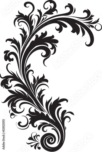 Floral Corner Frame Elegant Design Element Antique Corner Design Retro Graphic Symbol