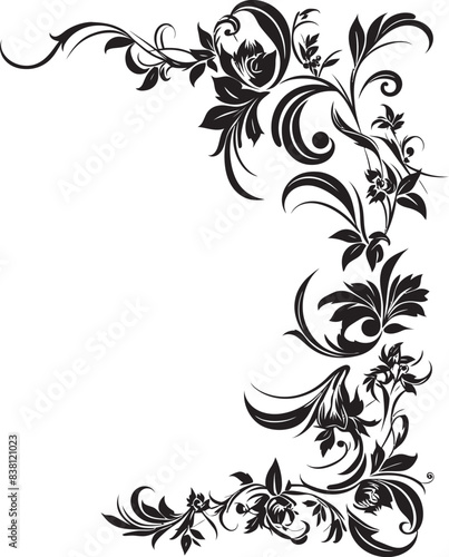 Floral Corner Frame Symbol of Classic Design Antique Corner Decoration Celebrating Heritage Beauty