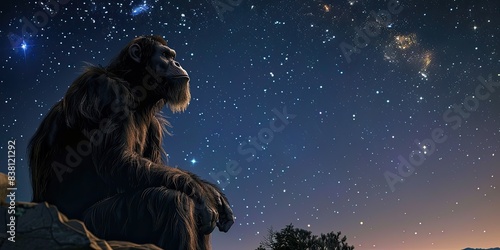 Ape Gazing at Starry Sky