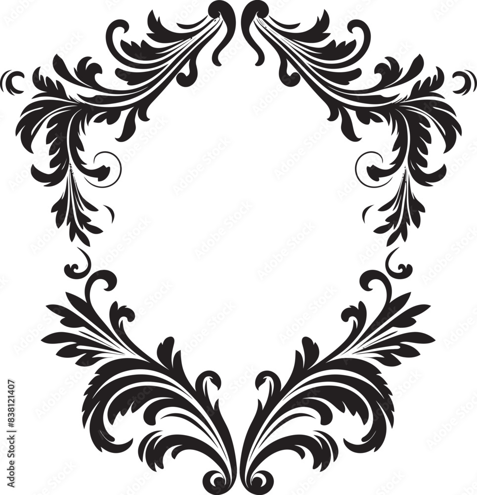 Fototapeta premium Antique Corner Detail Timeless Design Vintage Style Floral Emblem Iconic Symbol