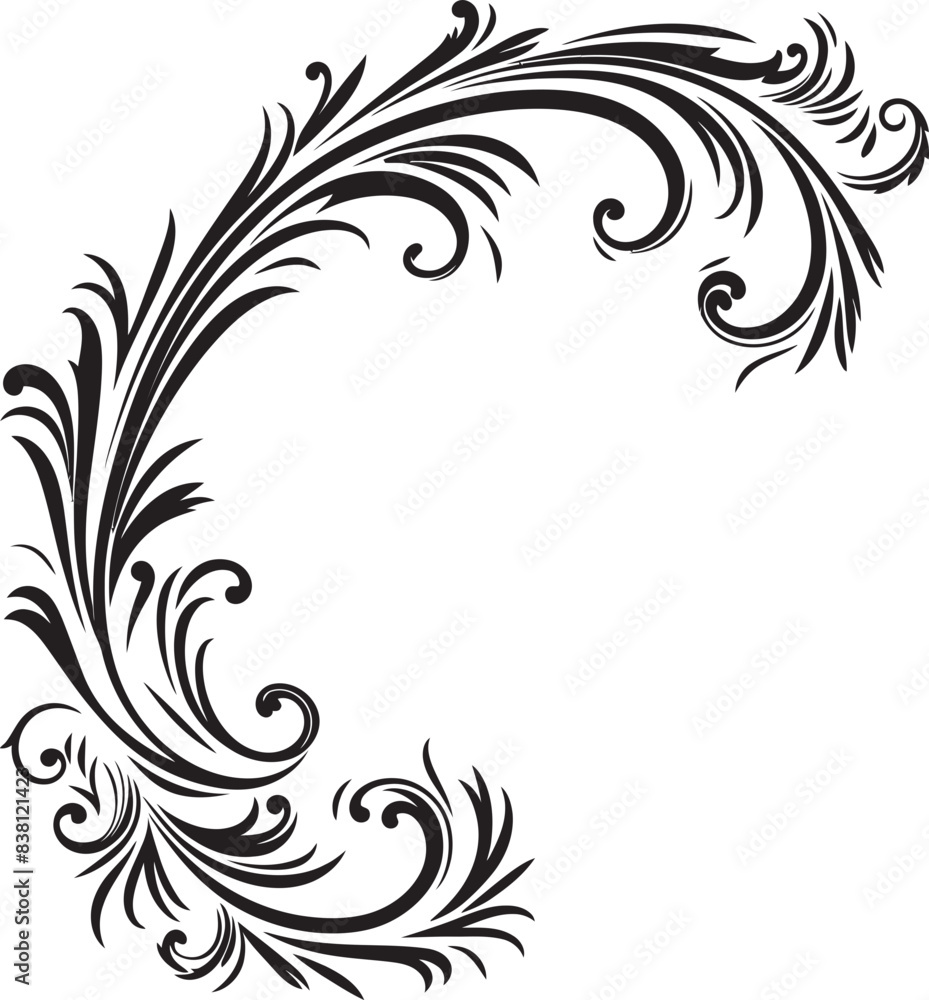 Fototapeta premium Vintage Botanical Interpretation Natural Artistry Elegant Victorian Corner Design Craftsmanship Redefined