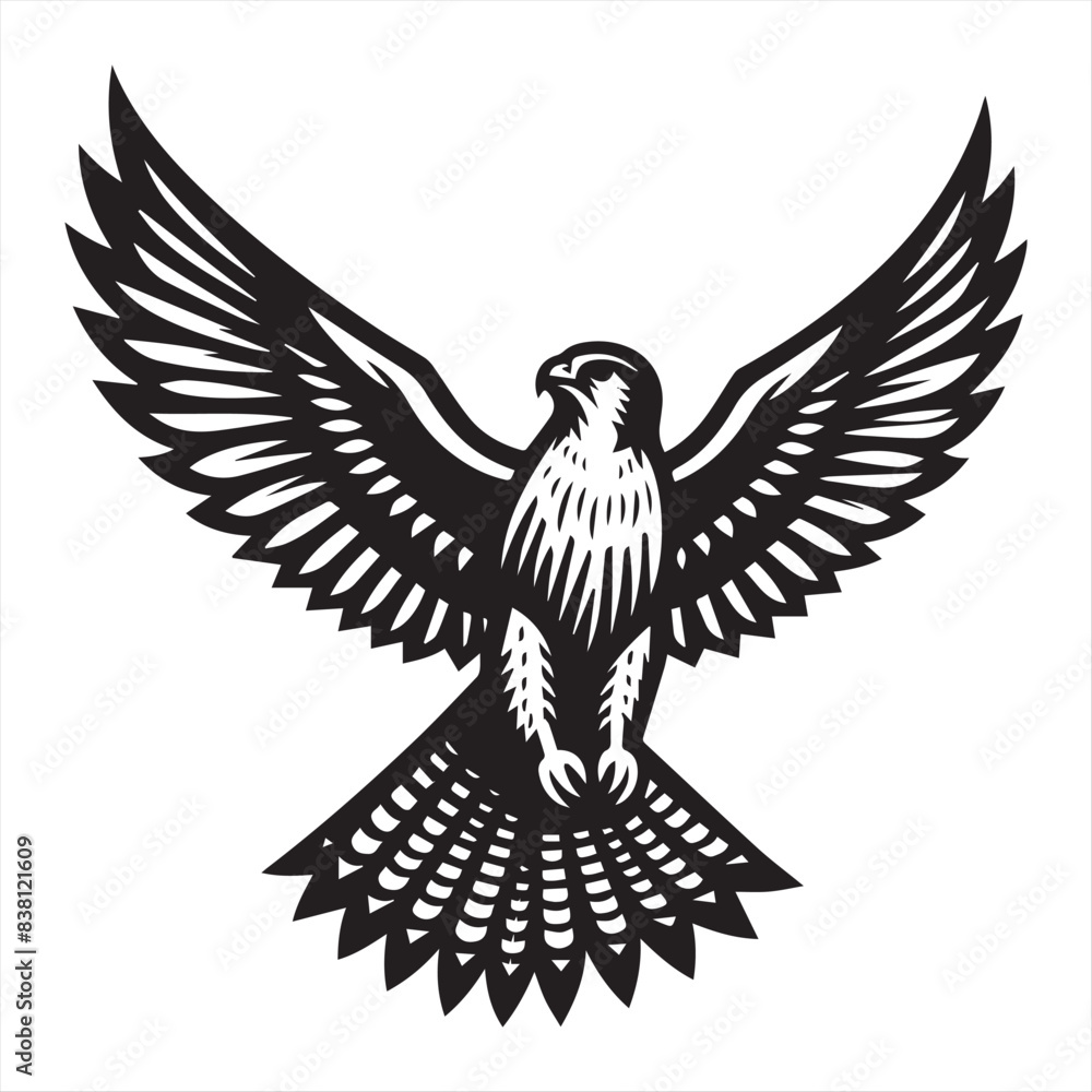 Obraz premium Flying falcon vector, silhouette