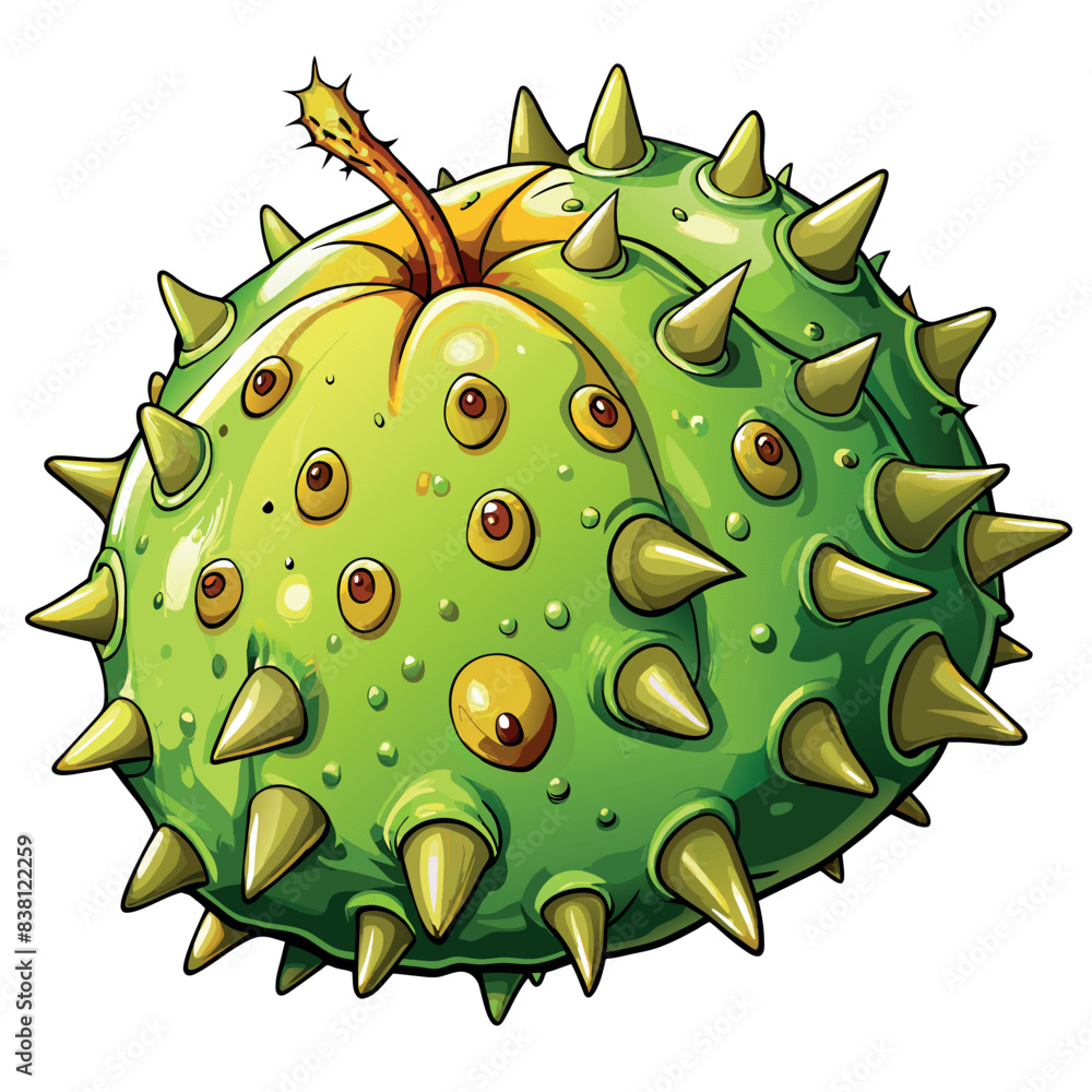Kiwano cartoon vector Illustration flat style artwork concept Kiwano cartoon vector Illustration flat style artwork concept