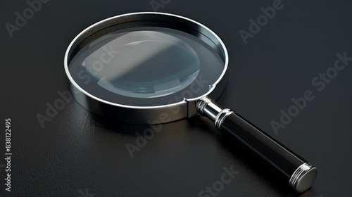 The magnifying glass on black