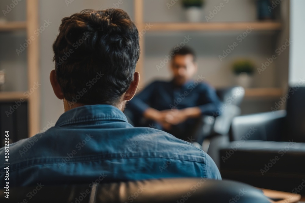unrecognizable diverse guy at therapy session counseling. June and November - Men's mental health awareness month unrecognizable diverse guy at therapy session counseling. June and November - Men's mental health awareness month