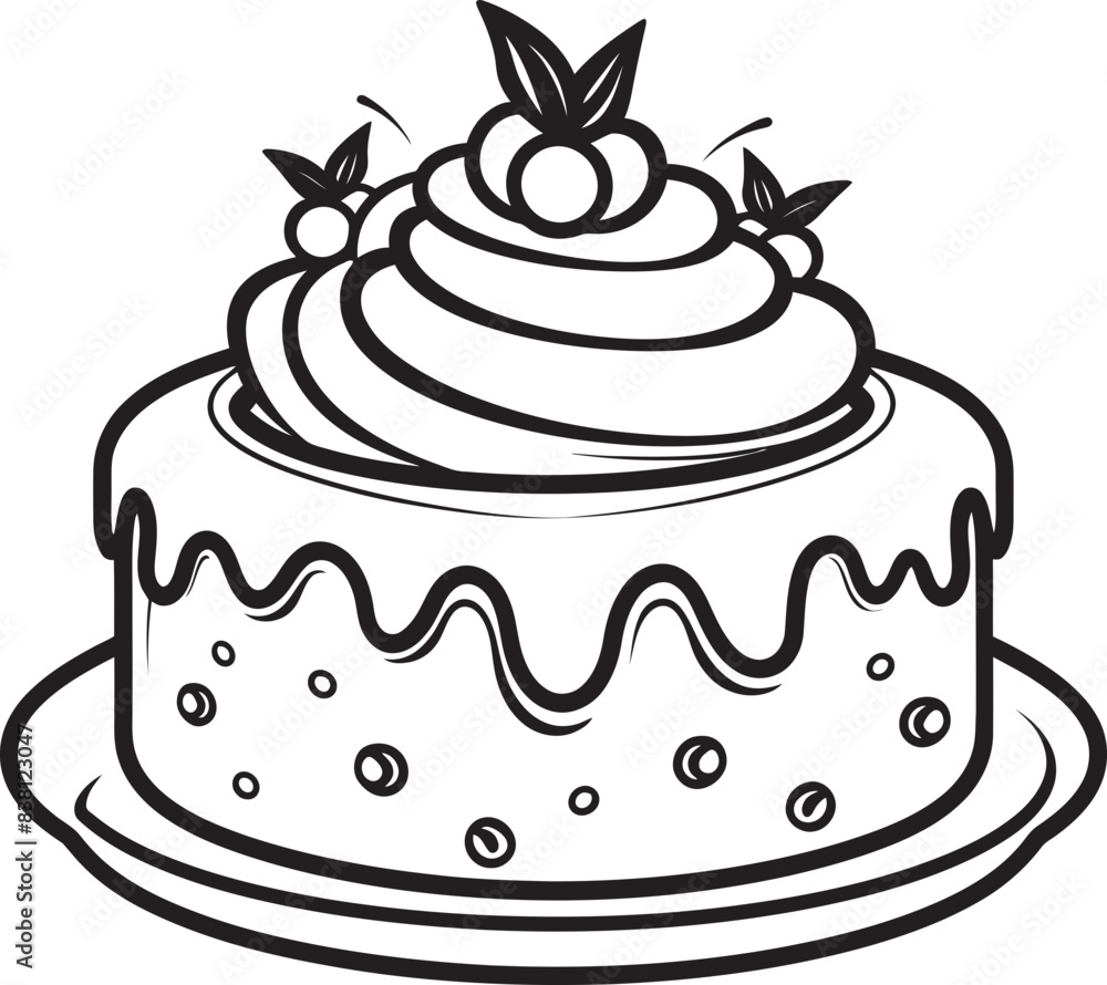 Nostalgic Round Cake Symbol Celebrating Bakery Traditions Victorian Style Cake Emblem Classic Dessert Charm Nostalgic Round Cake Symbol Celebrating Bakery Traditions Victorian Style Cake Emblem Classic Dessert Charm