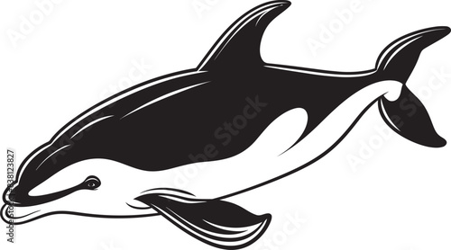 Contemporary Whale Emblem Current Marine Art Abstract Whale Icon Symbolic Interpretation of Ocean Life