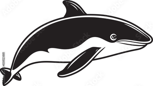Minimalist Whale Logo Essential Marine Symbol Contemporary Whale Emblem Current Aquatic Art