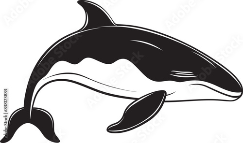 Artistic Whale Icon Expressive Illustration of the Sea Minimalist Whale Logo Essential Marine Symbol