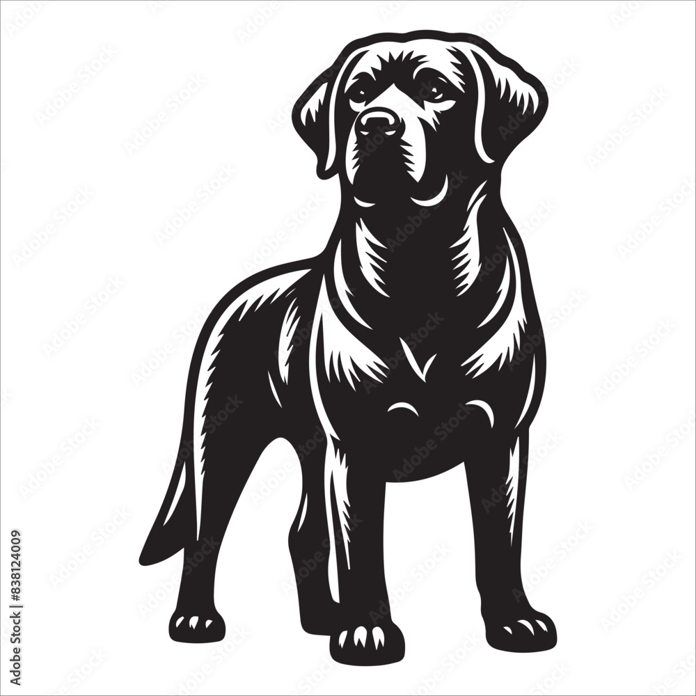 Fototapeta premium Labrador Retriever, vector illustration, silhouette