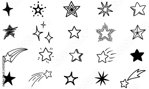 set of star doodles