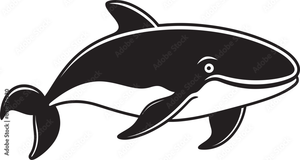 Fototapeta premium Majestic Whale Badge Iconic Aquatic Emblem Whale Graphic Design Artistic Creation of Marine Majesty