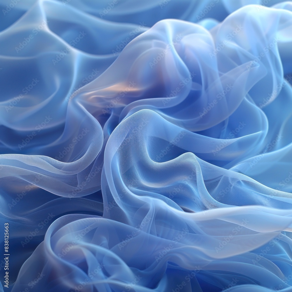 Obraz premium Smooth smoke waves of digital art above the clouds with the concept of a combination of comulunimbus waves creating sparkling smoke in an exotic, shiny gray color