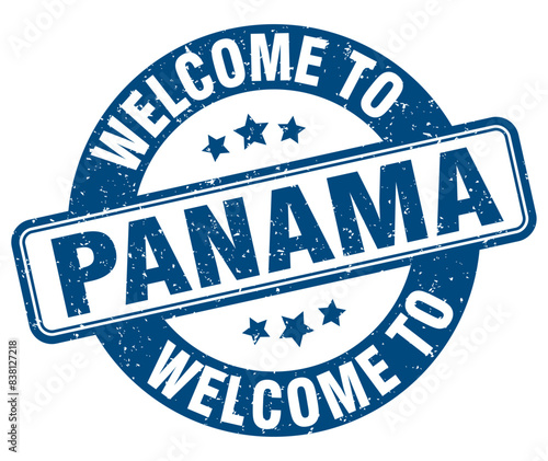 Welcome to Panama stamp. Panama round sign