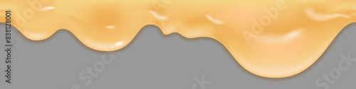 Molten cheese splash wave. liquid creamy texture, melted sauce drip spill, flowing wave.  Cheese, butter, mayonnaise, custard, yogurt. Isolated vector illustration