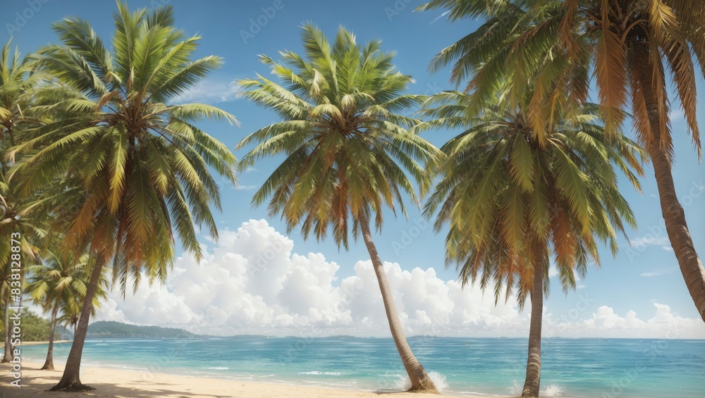 Fototapeta premium beach with palm trees