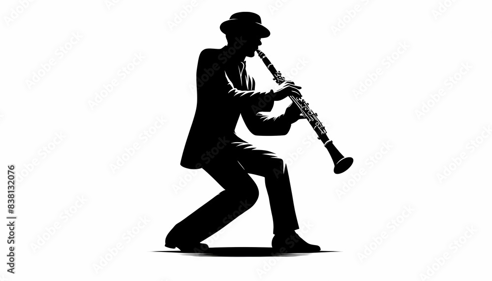 Naklejka premium Silhouette of a trumpet player