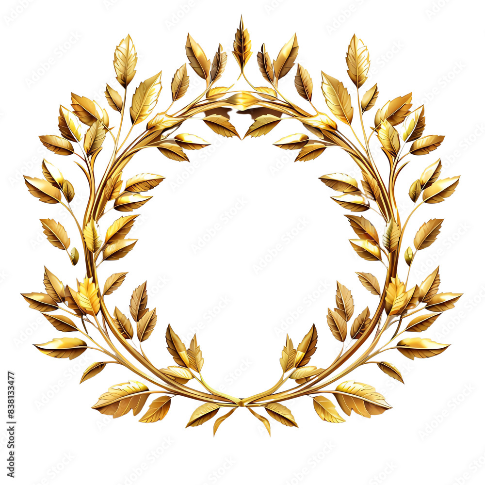 Golden laurel wreath, a symbol of victory, honor, and achievement. Perfect for awards, ceremonies, and celebratory designs. Golden laurel wreath, a symbol of victory, honor, and achievement. Perfect for awards, ceremonies, and celebratory designs.