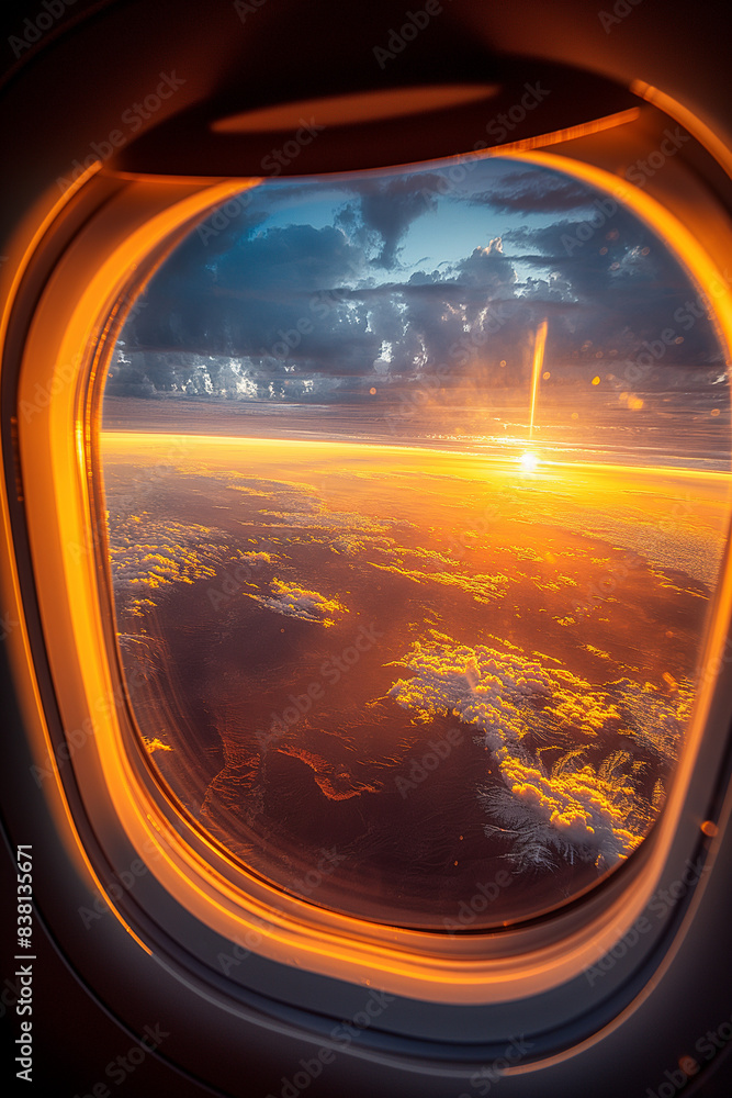 Looking down at from an airplane window, sunny, National Geographic style, magazine cover, award-winning photograph Looking down at from an airplane window, sunny, National Geographic style, magazine cover, award-winning photograph
