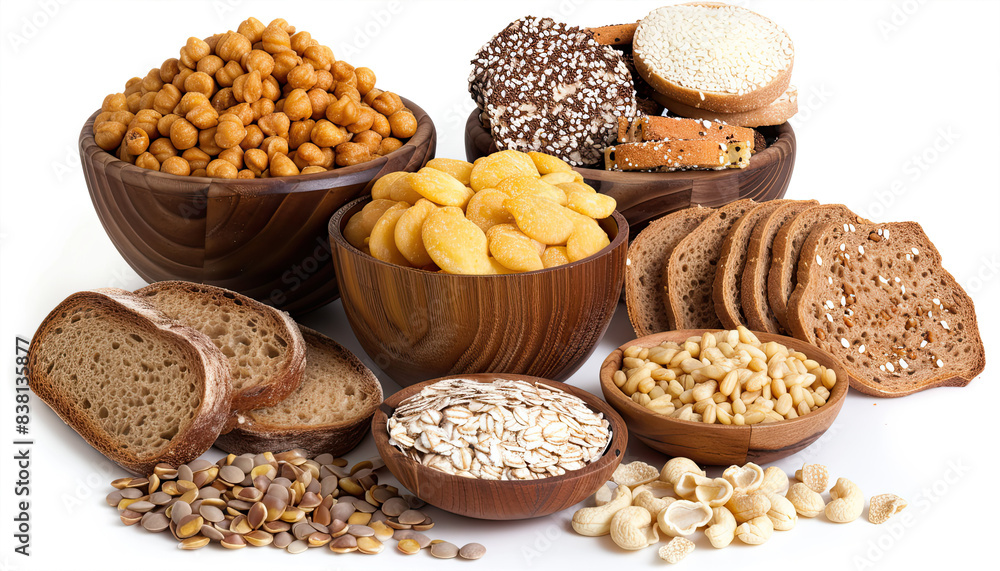 dried microbiotic health food on white background dried microbiotic health food on white background