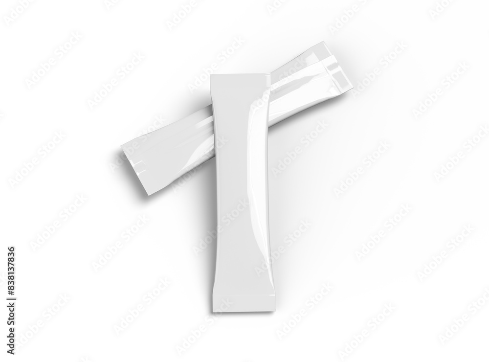 3d rendering of a glossy sachet packaging stick for your product on a transparent background 3d rendering of a glossy sachet packaging stick for your product on a transparent background