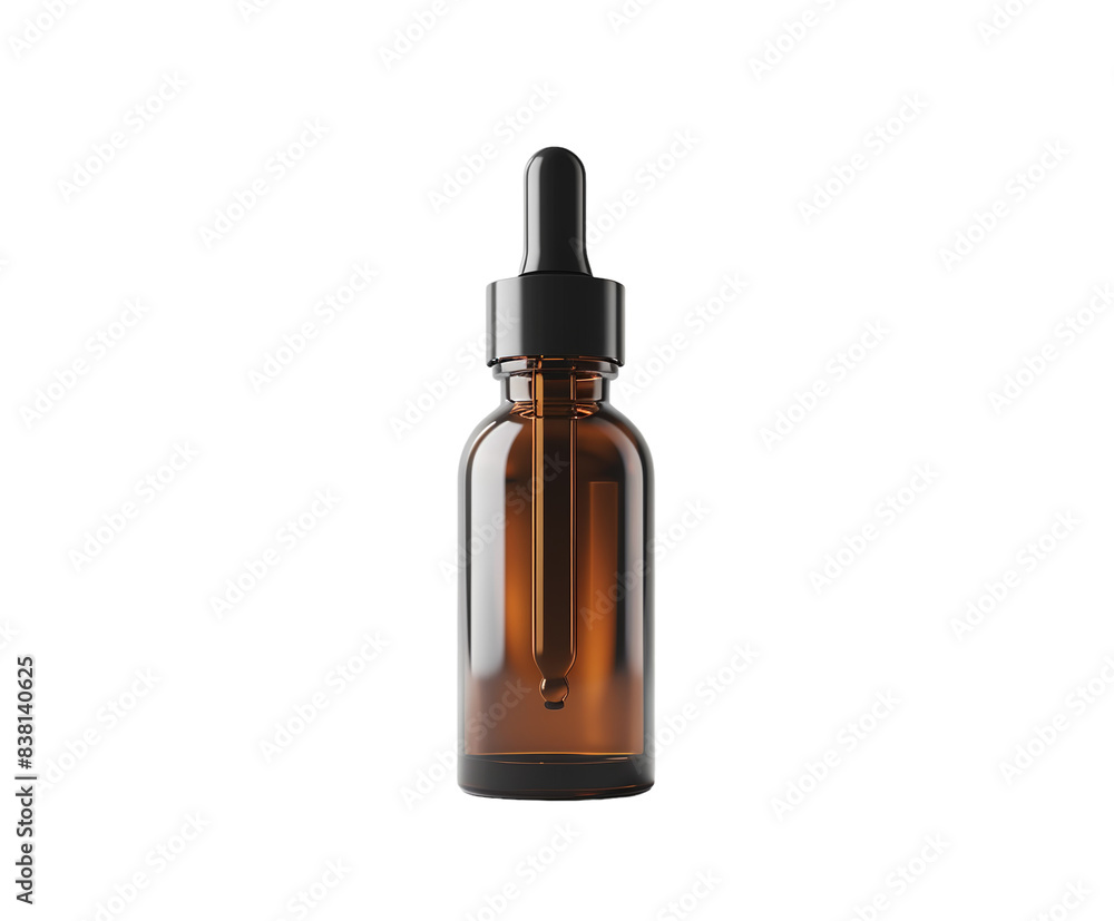 Brown glass dropper bottle on white Brown glass dropper bottle on white