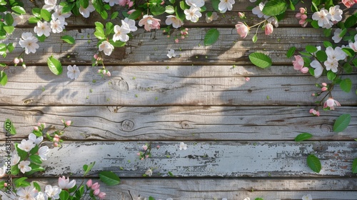 The wooden floral background photo