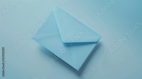 The white paper  the blue envelope  the corporate identity  and the flat lay design are all in white