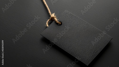 Flat lay design, business branding, black label tag