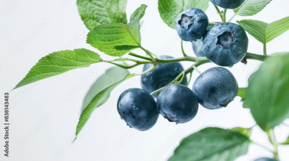 Blueberry on white background generative ai Blueberry on white background generative ai