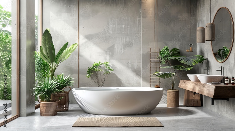 Design of a modern bathroom on a transparent background. Digital rendering in 3D Design of a modern bathroom on a transparent background. Digital rendering in 3D