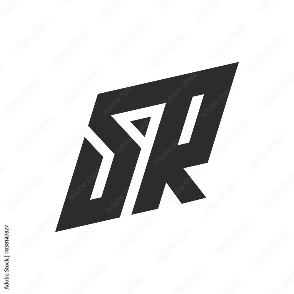 Obraz premium SR letter logo, SR Alphabet logo, initials logo