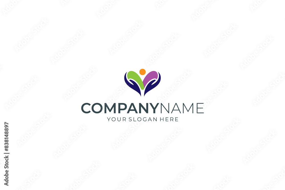 People love and care logo vector ready for healthy life, education, childcare, charity and others People love and care logo vector ready for healthy life, education, childcare, charity and others