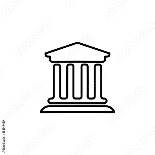 Bank building icon. Court building icon isolated. Museum vector illustration - Vector