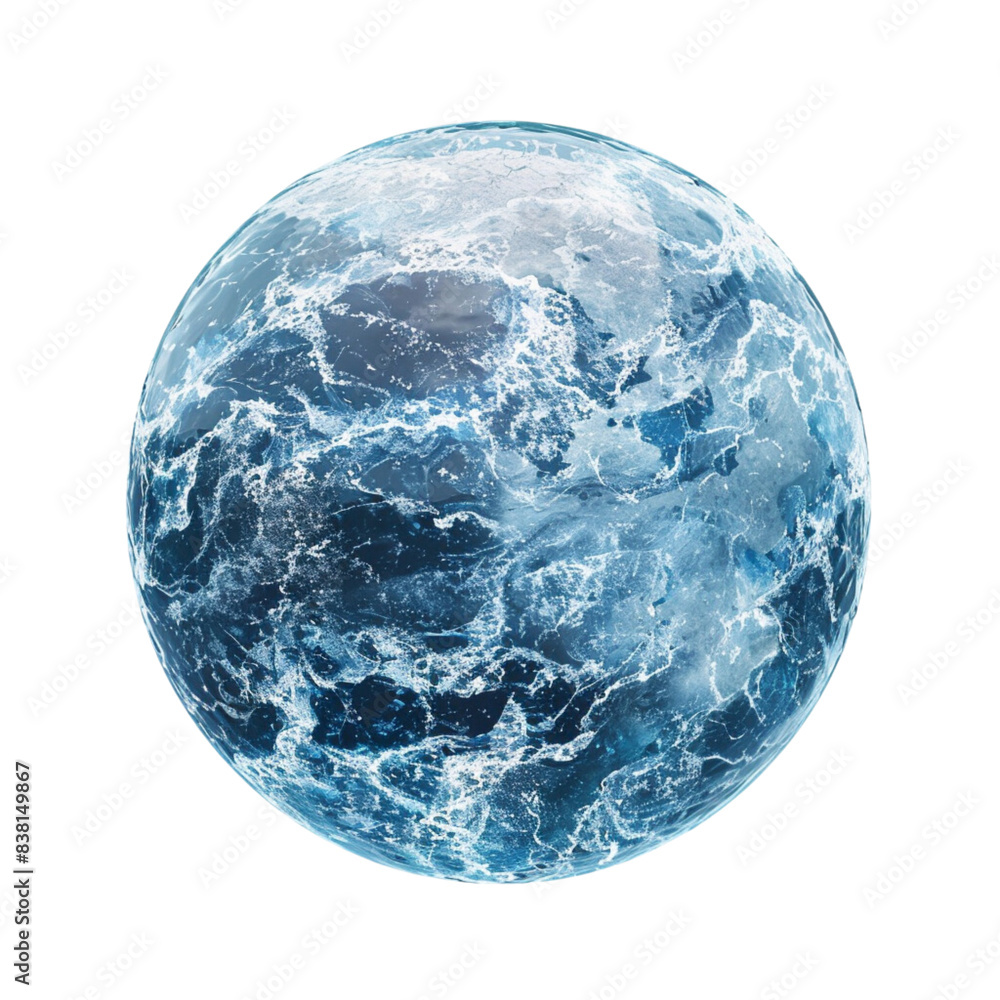 Water planet isolated on a white background.