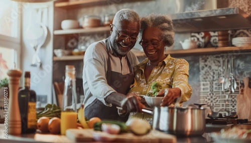 Cooking food together gives an elderly couple a boost of positivity and health