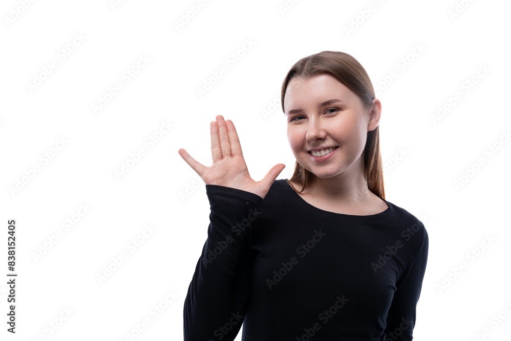 10 year old cute Caucasian girl with brown hair close-up on white background 10 year old cute Caucasian girl with brown hair close-up on white background