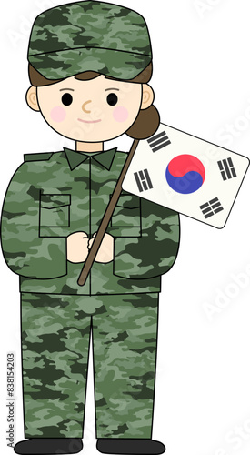 대한민국 호국보훈의 달 벡터 일러스트 오브젝트 (현충일, 국군의 날, 625 전쟁, 연평해전, 육군, 한국 군인, 군복, 모자, 장교, 여군, 무궁화, 태극기, 현충원, 전쟁기념관, 국가유공자, 보훈가족)